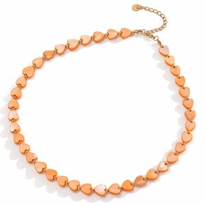 Lightweight Heart Charm Necklace Orange